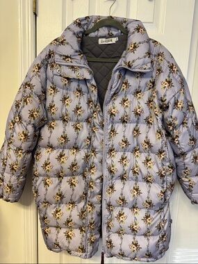 Rachel Antonoff Lavender Floral Puffer Coat